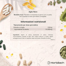 Carica l'immagine nel visualizzatore di Gallery, Aglio Nero Fermentato 15000mg - 180 Compresse Vegane