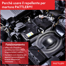 Carica l'immagine nel visualizzatore di Gallery, PATTLER Dissuasore Anti Martora per Auto con Luce - Alimentazione con Batteria Auto 12V, Batteria AA o USB - Protezione 