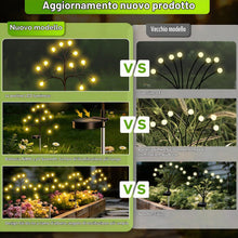 Carica l'immagine nel visualizzatore di Gallery, FIFlying Luci solari da giardino per esterni, 2 pezzo 12 LED Illuminazione da giardino Firefly 2 modalità Forma flessibi