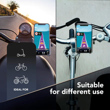 Carica l'immagine nel visualizzatore di Gallery, cellularline | Rider Steel - Universale - Supporto Porta Smartphone in Alluminio da Manubrio Tondo Moto e Bici - Univers