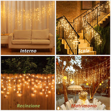 Carica l'immagine nel visualizzatore di Gallery, Zorela Luci Natale Esterno Cascata 10M 400 LED Tenda Luminosa Esterno Natale Prolungabile Luci di Natale Cascata di Stal
