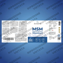 Carica l'immagine nel visualizzatore di Gallery, Bandini® MSM 2000 mg di Metilsulfonilmetano in COMPRESSE + Vitamina C, Integratore per Capelli, Pelle, Articolazioni, Un