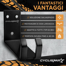 Carica l'immagine nel visualizzatore di Gallery, Supporto Da Parete Per Bicicletta Fino A 40 Kg, Robusto Supporto Da Parete Per Mountain Bike, Bici Da Strada, E-Bike, Co