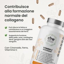 Carica l'immagine nel visualizzatore di Gallery, CYB Vitamina C 500 mg alto dosaggio con rosa canina, 180 capsule