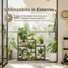 Carica l'immagine nel visualizzatore di Gallery, Supporto per piante da interno, mensola per piante in legno per esterni a più livelli, per più piante, 3 pneumatici, 7 s