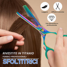 Carica l'immagine nel visualizzatore di Gallery, Forbici professionali per parrucchiere, per sfoltire i capelli, forbici da barbiere, parrucchiere, estetista, parrucchie