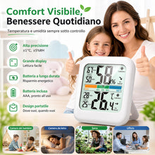 Carica l'immagine nel visualizzatore di Gallery, G.CATACC Termometro Ambiente Interno, Igrometro Digitale