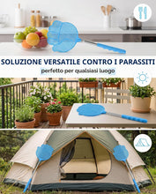 Carica l'immagine nel visualizzatore di Gallery, Set da 3 Scacciamosche Telescopici Stabili 28–65 cm, Design a Forma di Mano, Manico in Acciaio Inossidabile, Lunghezza R