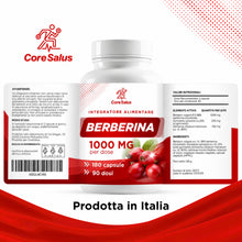 Carica l'immagine nel visualizzatore di Gallery, Berberina 1000mg Pura HCL - 180 Capsule Complex con Gymnema e Silimarina
