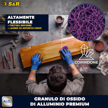 Carica l'immagine nel visualizzatore di Gallery, S&amp;R 12 Spugne Abrasive Grandi per Metallo Legno Acciaio inox per Cucina o Fai-da-te. Carta Vetrata a Grana fine e grossa