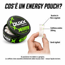 Carica l'immagine nel visualizzatore di Gallery, DUXX Energy Pouches con Caffeina 200mg – Integratore Alimentare con Caffeina, per Giornate Intense, Ideale per Lavoro, S