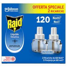Carica l'immagine nel visualizzatore di Gallery, Raid Liquido Elettrico, Antizanzare da Interno, Inodore, 120 Notti, 2 Ric.
