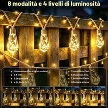 Carica l'immagine nel visualizzatore di Gallery, Catena Luminosa Esterno Solare 10M Catena Luci Stringa con 15 S17 Lampadine