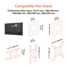 Carica l'immagine nel visualizzatore di Gallery, Amazon Basics, Supporto da Parete per TV Orientabile, Staffa Girevole e Inclinabile per TV o Monitor Piatti e Curvi da 1