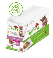 Carica l'immagine nel visualizzatore di Gallery, Natural Trainer Kitten &amp; Young Cibo Umido per Gatti con Pollo 12 buste x 85 g - 1020 gr