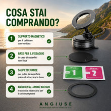 Carica l'immagine nel visualizzatore di Gallery, Porta cellulare Auto Magnetico, Supporto telefono Auto Compatibile con Magsafe, Rotazione 360°, Magnete N52 Ultra Forte,