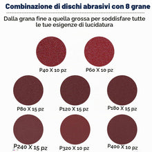 Carica l'immagine nel visualizzatore di Gallery, 100 Pezzi Dischi Abrasivi 125mm,8 Fori Rotondi Carta Vetrata Abrasiva,40/60/80/120/180/240/320/400 Graniglie