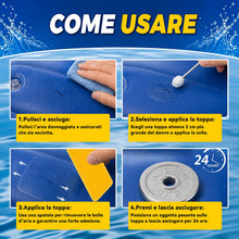 Carica l'immagine nel visualizzatore di Gallery, Kit Riparazione Piscina Intex Impermeabile con Toppe Trasparenti e Colla PVC, Kit Riparazione Liner Piscina, Materasso G