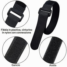 Carica l'immagine nel visualizzatore di Gallery, 40 Pezzi Cinghie di Fissaggio Riutilizzabili Nylon Fascette nere largo 20 mm 4 Diverse Lunghezze 150.200.250.300 mm con 