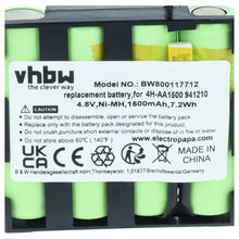 Carica l'immagine nel visualizzatore di Gallery, vhbw NiMH batteria 1500mAh (4.8V) compatibile con Compex 4H-AA1500
