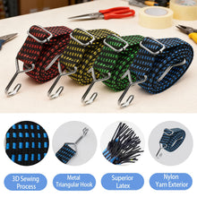 Carica l'immagine nel visualizzatore di Gallery, 4 Pezzi Corde Elastiche Con Gancio, 1M Elastici Con Ganci Regolabili, Corda Elastica per Teloni, Cinghie Elastiche Con G