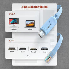 Carica l'immagine nel visualizzatore di Gallery, Console cavo USB, USB a RJ45 Cavo console per router Cisco/AP router/switch/Windows 7, 8 (1.8 m, blu)
