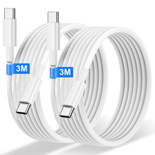 Carica l'immagine nel visualizzatore di Gallery, Cavo USB C USB C 2 Pezzi 3M, 60W Cavetto Caricatore Ricarica Rapida Nylon Filo Caricatore USB C per iPhone 18 17 16 Pro 