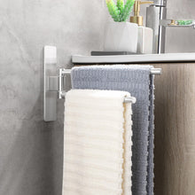 Carica l'immagine nel visualizzatore di Gallery, Porta Asciugamani Bagno Adesivo Girevole a 180°, Portasciugamani da Parete in Acciaio Inox 304 Porta Asciugamani Senza F