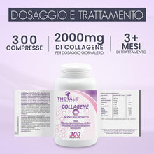 Carica l'immagine nel visualizzatore di Gallery, Collagene Idrolizzato 2000mg e Acido Ialuronico, 300 Compresse, Integratore Collagene, Acido Ialuronico, Coenzima Q10, V