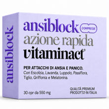 Carica l'immagine nel visualizzatore di Gallery, AnsiBlock Integratore Rilassamento con Passiflora, Griffonia, Escolzia, Lavanda e Luppolo – Contribuisce al benessere me