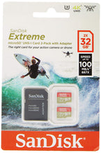 Carica l'immagine nel visualizzatore di Gallery, SanDisk Extreme 32 GB microSDhC Memory Card for Action Cameras and Drones with A1 App Performance up to 100 MB/s, Class 