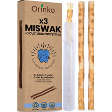 Carica l'immagine nel visualizzatore di Gallery, ORINKO® Siwak Naturale x3 con Custodia x1 - Spazzolino Ecologico per Denti - Miswak Africano per Pulizia, Sbiancamento e