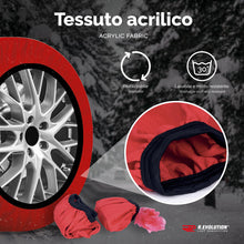 Carica l'immagine nel visualizzatore di Gallery, R.Evolution Calze da Neve Omologate Italia RRR, 2 Calze, Taglia L, Rosso, Catene da Neve Tessili per R14 - R20 (Misure p