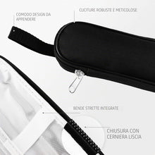 Carica l'immagine nel visualizzatore di Gallery, hecef Set Posate da Viaggio con Portaposate con Cerniera, 9 Pezzi in Acciaio Inox 18/0 con Rivestimento PVD Nero – Porta