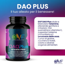 Carica l'immagine nel visualizzatore di Gallery, OVF DAO Plus Istamin Free - 90 cps - Supporto Naturale al Metabolismo dell'Istamina con Vitamina C, Zinco e Quercetina