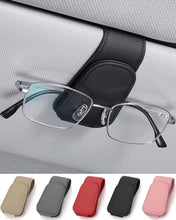 Carica l'immagine nel visualizzatore di Gallery, JEJA Porta Occhiali Auto, Pelle Clip per Biglietti da Visita Supporto per Occhiali Sole da Auto, Nero