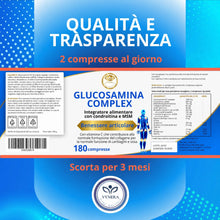 Carica l'immagine nel visualizzatore di Gallery, Glucosamina Condroitina MSM 1450mg 180 Compresse