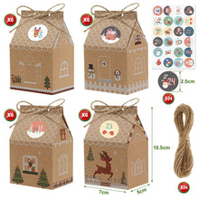 Carica l'immagine nel visualizzatore di Gallery, Kesote Calendario Avvento Fai da Te, 24 Calendario Avvento da Riempire, Scatole Natalizie con 4 Diversi Disegni Scatole Regalo Natale
