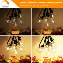 Carica l'immagine nel visualizzatore di Gallery, 7.6M Catena Luminosa Esterno, LED Catena Luci Stringa Giardino 12+1 LED Lampadine IP45 Impermeabile Antivento Decorative