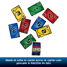 Carica l'immagine nel visualizzatore di Gallery, Mattel Games UNO Liar’s gioco di carte in scatola latta, 7+, 2-6 giocatori