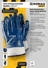 Carica l'immagine nel visualizzatore di Gallery, DONAU SAFETY Guanti da lavoro in nitrile completamente rivestito/blu scuro/taglia 10, 12 paia/guanti/impermeabile resist