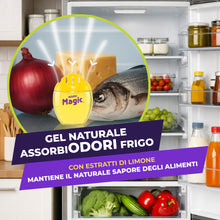 Carica l'immagine nel visualizzatore di Gallery, Mister Magic Assorbiodori Frigo, Gel Naturale Inodore con Estratti di Limone, Elimina i cattivi Odori di Cibo, Dura fino