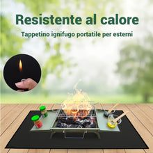 Carica l'immagine nel visualizzatore di Gallery, Tappeto barbecue da esterno, Adatto a piccoli barbecue da esterno, tappeto ignifugo protegge il tavolo della griglia e i