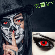 Carica l'immagine nel visualizzatore di Gallery, DESIGNLENSES, Lenti a contatto colorate rosse per costume di Halloween da zombie, senza gradazione, 1 paio (2 pezzi), le