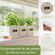 Carica l'immagine nel visualizzatore di Gallery, PERFNIQUE Set di fioriere da giardino per erbe aromatiche da interni, con vassoio, vasi per piante da fattoria, fioriera