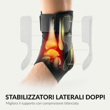 Carica l'immagine nel visualizzatore di Gallery, BraceUP Cavigliera Stabilizzante con Stecche Rimovibili, Nera
