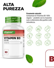 Carica l'immagine nel visualizzatore di Gallery, vit4ever Vitamina B3 (Niacina) - 365 Compresse - 500 mg Nicotinamide