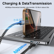 Carica l'immagine nel visualizzatore di Gallery, GIANAC Cavo USB C [3pezzi 2M] Cavo USB Type-C 60W Cavo Ricarica USB C USB C