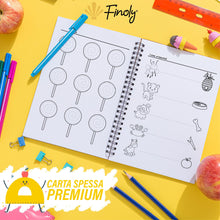 Carica l'immagine nel visualizzatore di Gallery, Finoly Libri Pregrafismo per Bambini | Libri Pregrafismo 3-6 Anni | Libro per Imparare a Scrivere A4 | Impariamo a Tracc