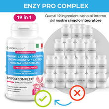 Carica l'immagine nel visualizzatore di Gallery, Vibor 120 Cps Enzypro Complex 3 in 1, Fermenti Lattici Probiotici E Prebiotici Per Intestino + Enzimi Digestivi Bromelin